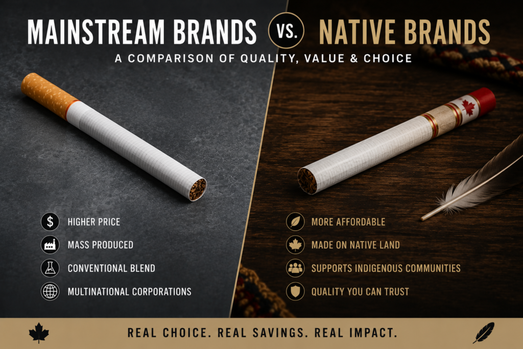 du maurier, native smokes, belmont, cigarettes, Canada