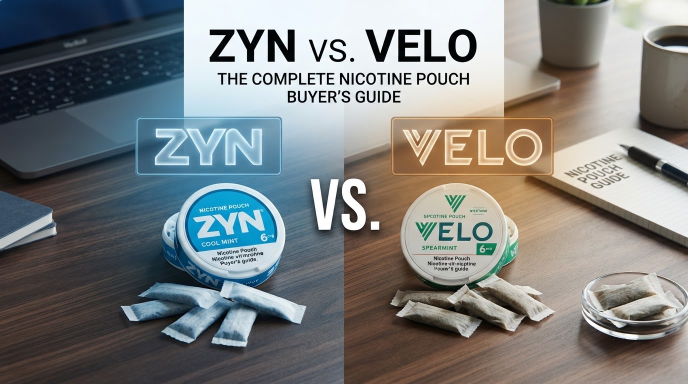 Zyn vs velo nicotine pouches side by side comparison