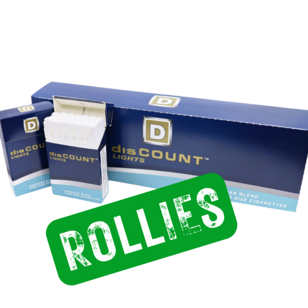 Bag of 200 disCOUNT Light rollies from Mohawk Smoke, shipped across Canada