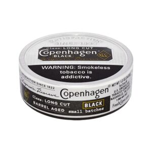 Copenhagen Long Cut Black Weyman’s Reserve Chewing Tobacco